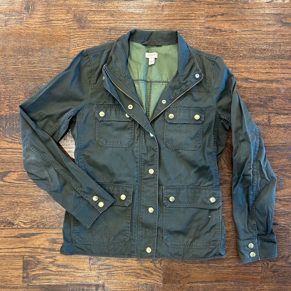 J Crew Army Green Coat S